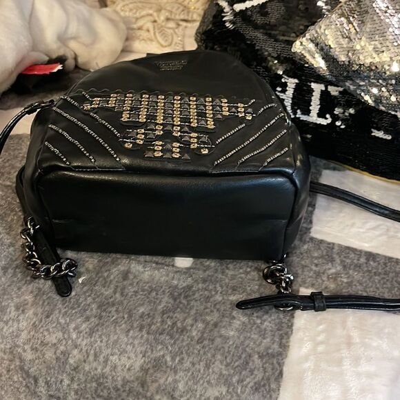 Victorias secret/vs bling aztec pyramid stud sequin detail Mini backpack bag main image 4